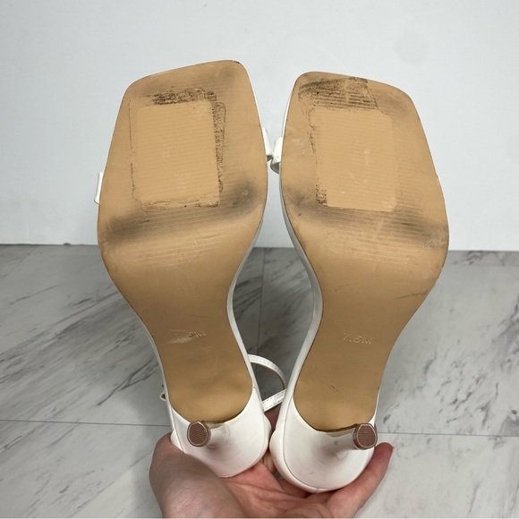 Steve Madden Shaye Square Toe White Heeled Sandal 7 1/2 M - Picture 13 of 14